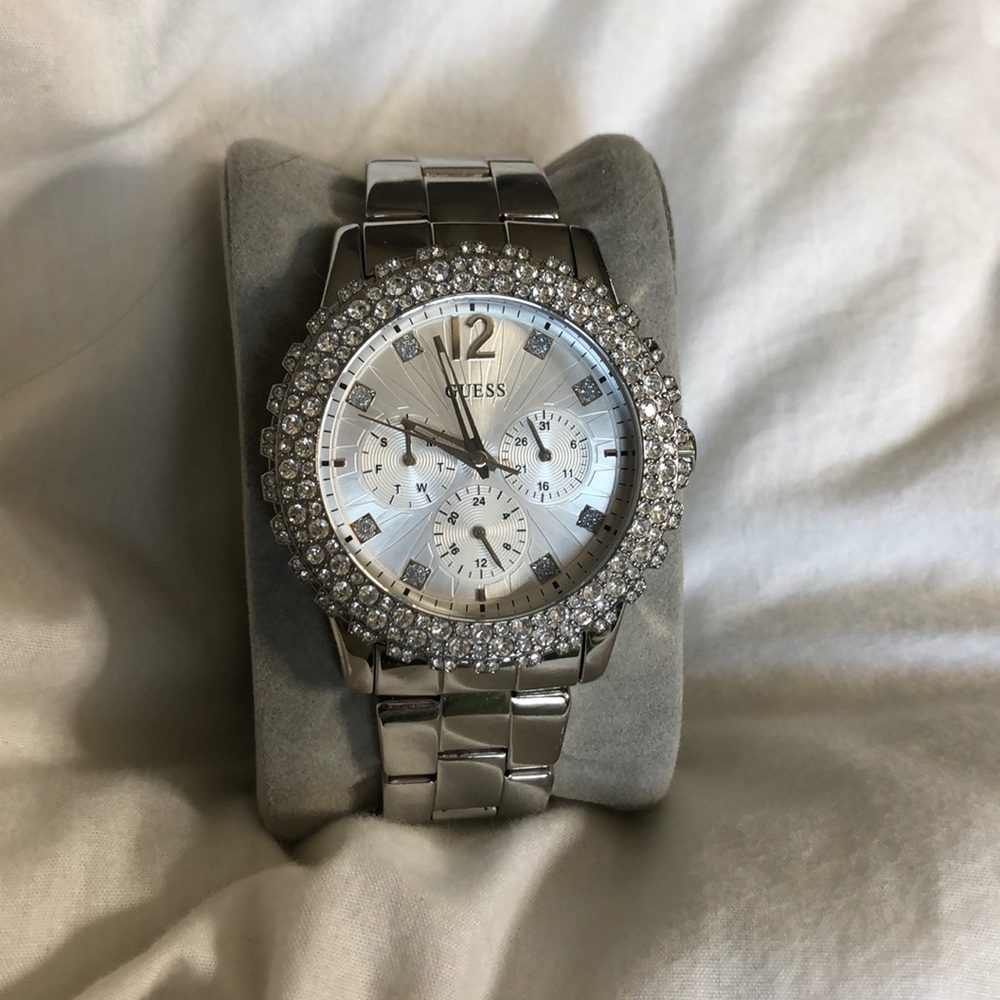 Silver Diamond Guess Wach